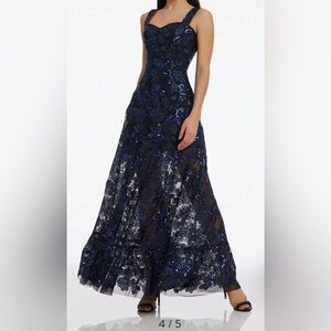 Anabel Floral Sequin Fit & Flare Gown
Dress the Population, Navy, Size Large